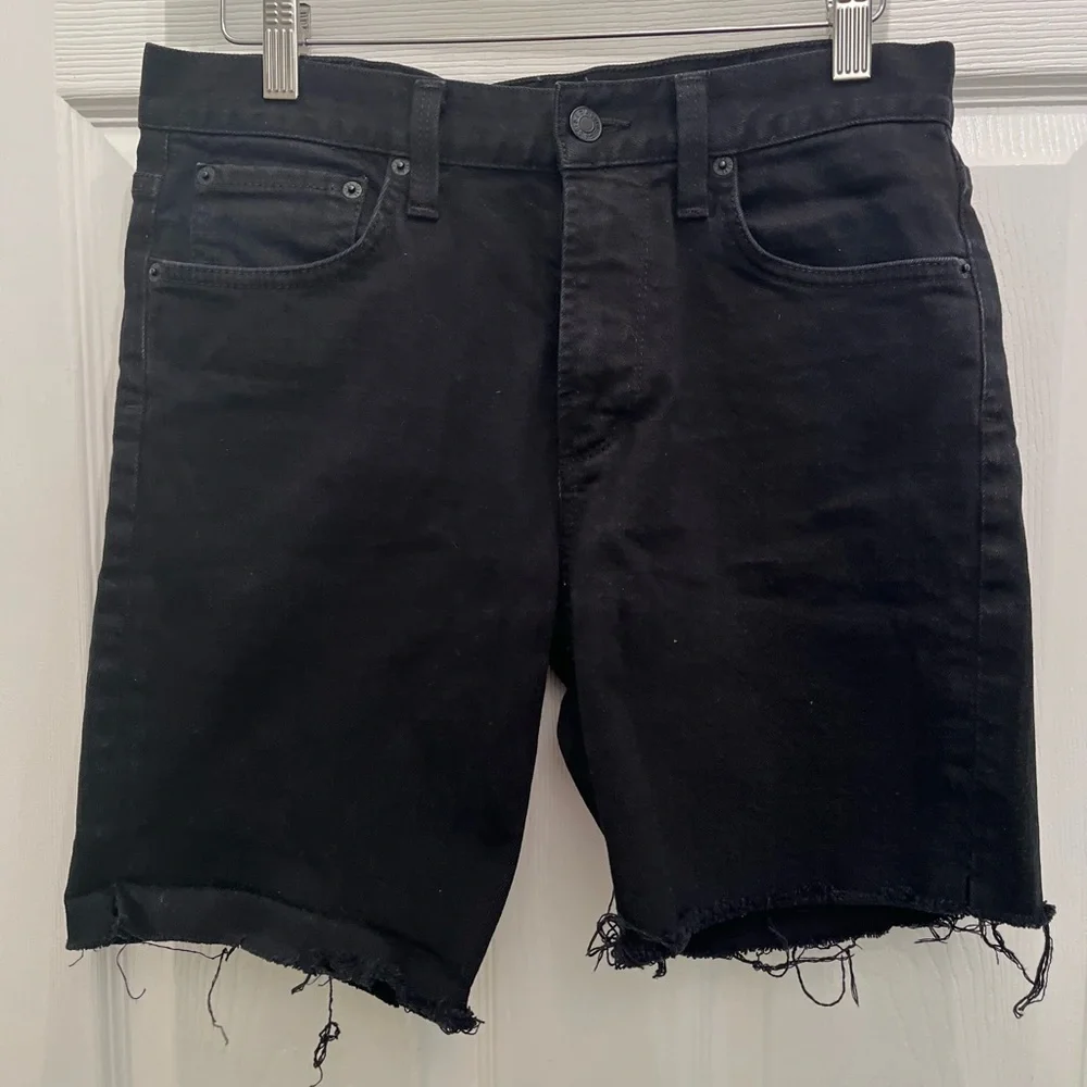 AGolde Riley High Rise Slim Leg Shorts In Vortex - Picture 2 of 7